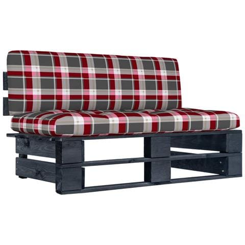 Divano Centrale Giardino Su Pallet Nero Legno Pino Impregnato - Foto 2