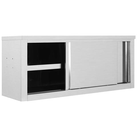 Armadio Da Cucina Ad Ante Scorrevoli 120x40x50cm Acciaio Inox - Foto 1