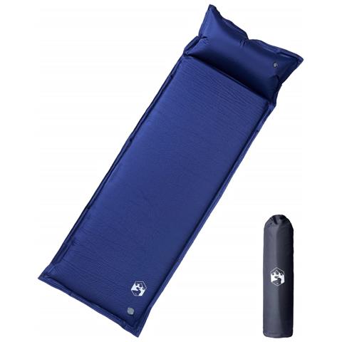 Materasso Campeggio Autogonfiabile Cuscini 1 Persona Blu Marino - Foto 1