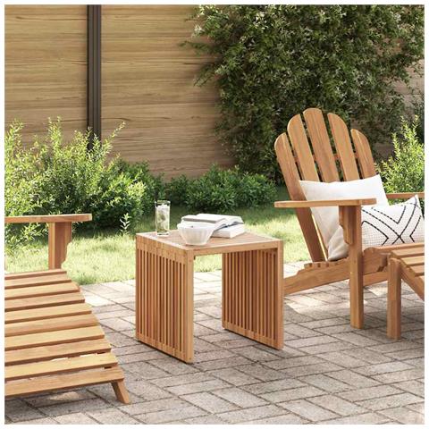 Tavolo Laterale da Giardino 45x42.5x45 cm Legno Massello di Teak - Foto 2