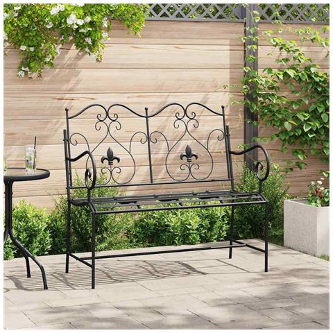 Panchina da Esterno Nera Metallo Standard Robusta - Foto 2