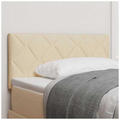 Testata letto design blocchi di diamante panna 100 cm in tessuto - Foto 2