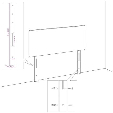 Testata letto design blocchi di diamante panna 100 cm in tessuto - Foto 9