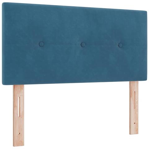 Testiera  Imbottita con Bottoni Blu Scuro 90 cm in Velluto - Foto 1