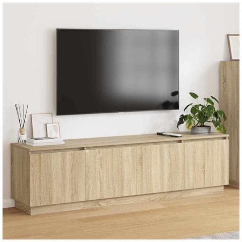 Mobile TV  con LED Rovere Sonoma 180x38x49 cm Legno ingegnerizzato - Foto 2