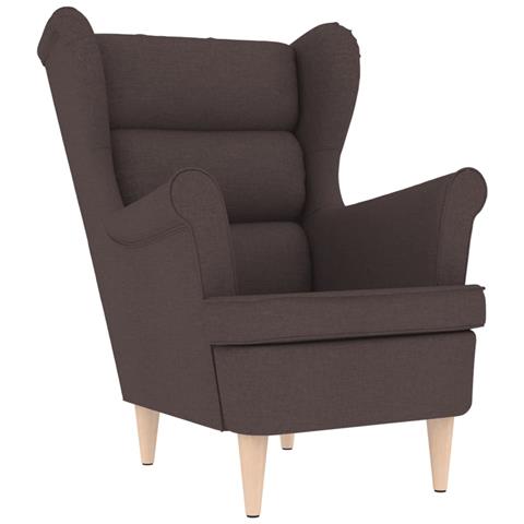 Poltrona Marrone Scuro 74x84x100 cm in Tessuto - Foto 1