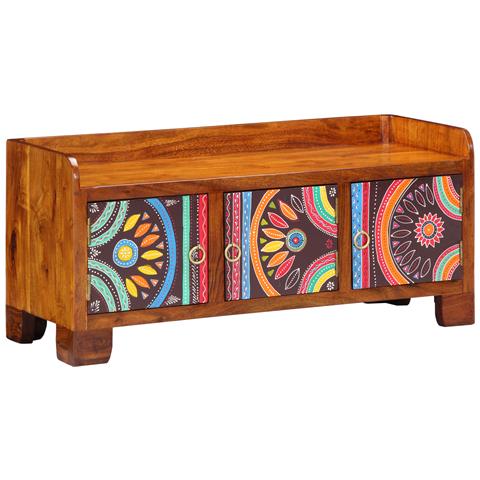 Panca per scarpe 90x35x40 cm in legno solido di acacia - Foto 1