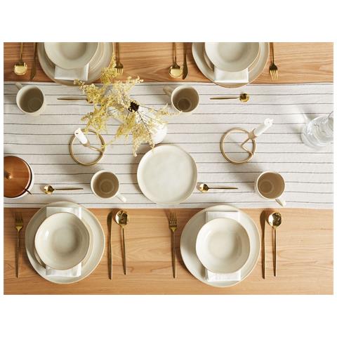 Set Di 12 Stoviglie Hops Gres Porcellanato Beige Chiaro - Foto 1