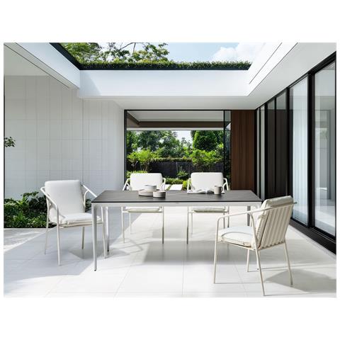 Tavolo Da Pranzo Da Giardino Sovareto 180 Cm 90 Cm Effetto Marmo Marmo Nero - Foto 1