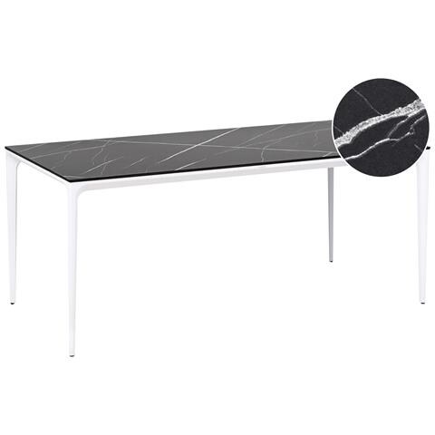 Tavolo Da Pranzo Da Giardino Sovareto 180 Cm 90 Cm Effetto Marmo Marmo Nero - Foto 2