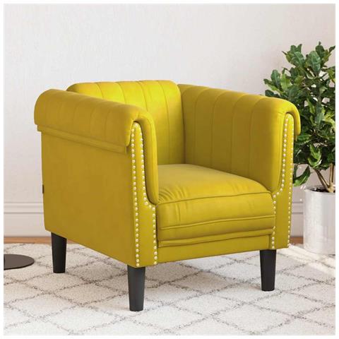 Poltrona Gialla in Velluto - Foto 2
