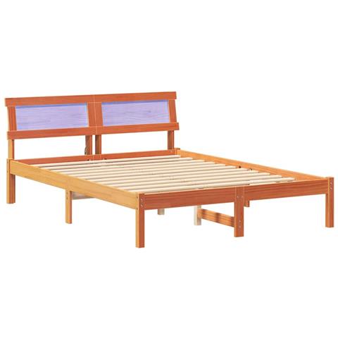 Struttura del letto con testiera Cera marrone 135 x 190 cm - Foto 1