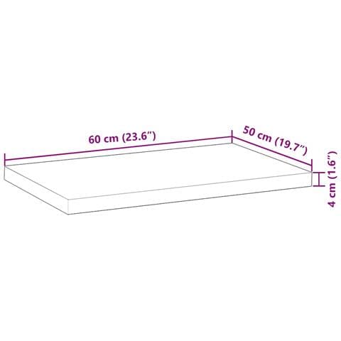 Piano Scrivania Non Trattato 60x50x4cm Legno Massello di Acacia - Foto 9