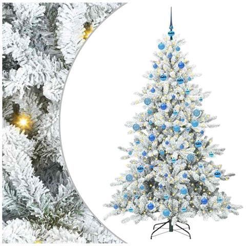 Albero di Natale Artificiale con Rami Pieghevoli Bianco 180 cm - Foto 1