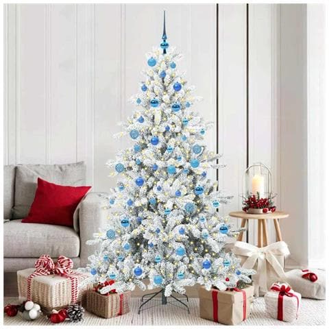 Albero di Natale Artificiale con Rami Pieghevoli Bianco 180 cm - Foto 2