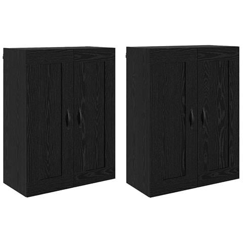 Mobile a muro 2 pcs Rovere Nero 69,5 x 34 x 90 cm - Foto 1