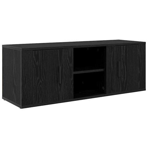 Mobile TV Rovere Nero 100 x 31,5 x 35 cm Legno multistrato - Foto 1