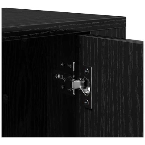 Mobile TV Rovere Nero 100 x 31,5 x 35 cm Legno multistrato - Foto 9