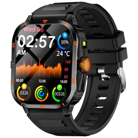 Smartwatch Multifunzionale Compatibile Con L'app Hry Fine - Schermo Quadrato Da 2.01"", Monitoraggio Della Salute E Chiamata Bluetooth Black&gold - Foto 7