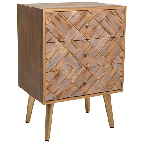 Comodino In Legno Marrone 44x35x65 - Foto 1