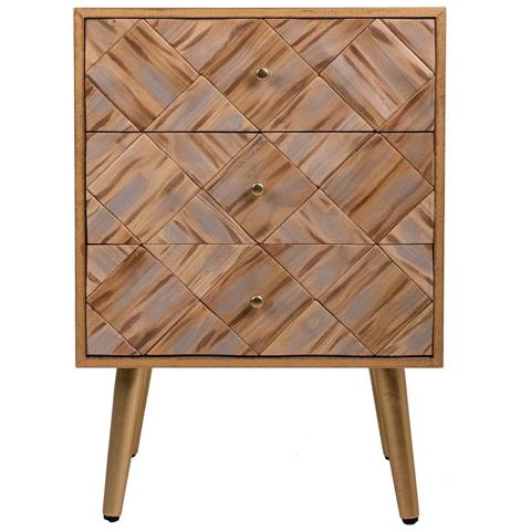 Comodino In Legno Marrone 44x35x65 - Foto 2