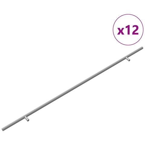 Maniglia per Armadio 12 pcs Argento 800 mm Acciaio inossidabile - Foto 1