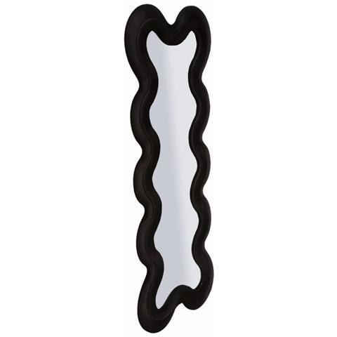 Specchio Da Parete Monica Wavy In Velluto Nero 67x166 Cm - Foto 2