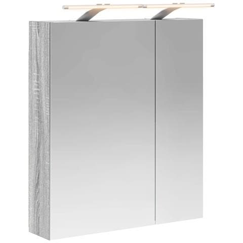 Mobiletto per specchio da bagno Grigio Sonoma 60 x 14,5 x 70 cm - Foto 1