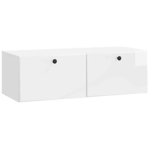 Mobile Porta TV da Muro 98 x 41 x 30 cm Bianco Lucido - Foto 1