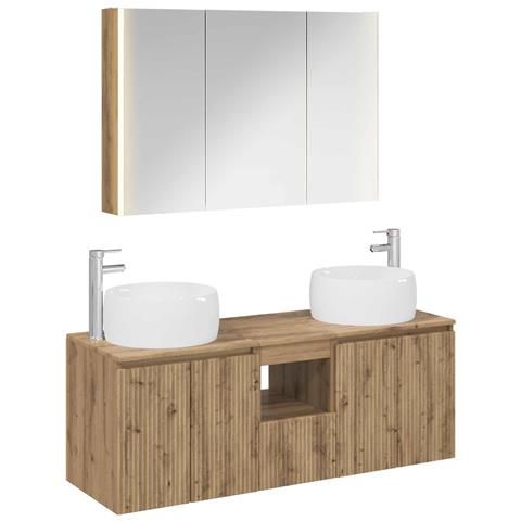 Set di Armadi da Bagno 4 pcs Rovere Artigianale - Foto 1