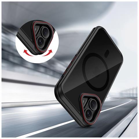 Custodia Magnetica Nera E Rossa Maghybrid Per Iphone 17 - Foto 7