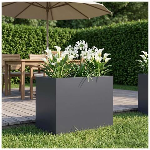 Vaso da giardino Antracite 50 x 40 x 50 cm - Foto 2