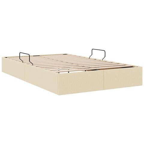 Letto ottomano con archiviazione Crema 120 x 200 cm Tessuto - Foto 10