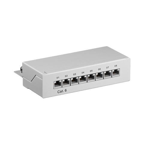 I-PP 08-E-C6S - Pannello Patch 8 Porte Cat. 6 STP Grigio - Foto 1