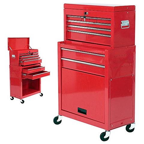 Carrello 8cassetti Cassettiera Removibile Ganci Portautensili Carico 70kg 4ruote Girevoli - Foto 1