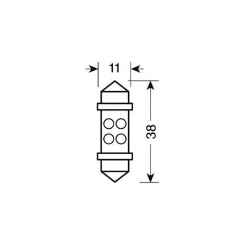 Cp. de 24v 4 Led Bianco Siluro 10,5x38 Sv8,5 - Foto 2