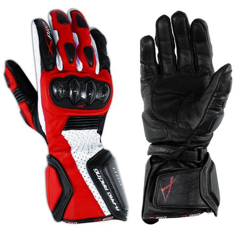 Guanto Pista Moto Tecnico Protezioni Carbonio Professionale Pelle Rosso Xxl - Foto 1