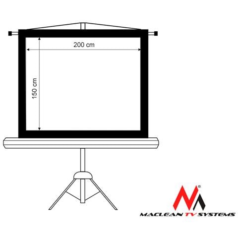 Schermo Proiezione Con Stativo Treppiede 200x150 Mc-595 100"" 4:3 - Foto 3