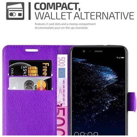 Custodia Compatibile Con Huawei P10 Lite In Violetta Ametista - Coperchio Protettiva Con Chiusura Magnetica, Funzione Stand E Tasca Per Le Carte - Foto 2