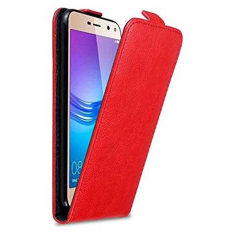 Custodia Compatibile Con Huawei Y6 2017 / Y5 2017 In Rosso Mela - Coperchio Protettivo In Design Flip Con Chiusura Magnetica - Foto 1