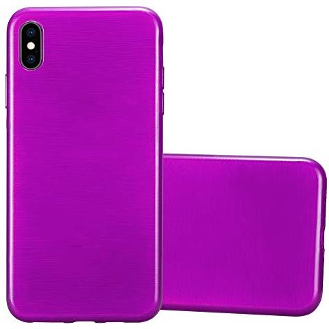 Custodia Compatibile Con Apple Iphone Xs Max In Viola - Coperchio Protettivo In Silicone Tpu Flessibile Con Design Spazzolato - Foto 1
