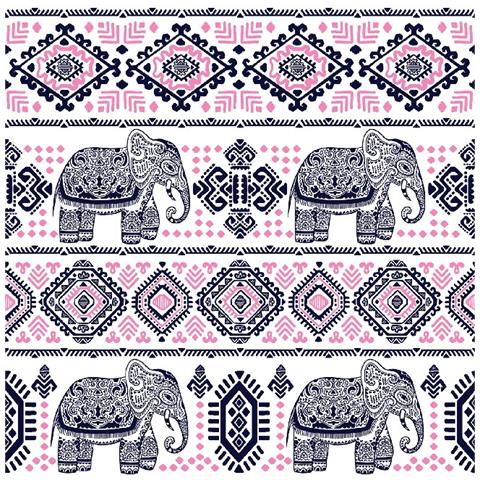 Tappeto Stampato Elephant Life - Geometrico - Arredo - Antiscivolo - Da Soggiorno, Salotto, Camera - Multicolore In Poliestere, Cotone, 100 X 150 Cm - Foto 1