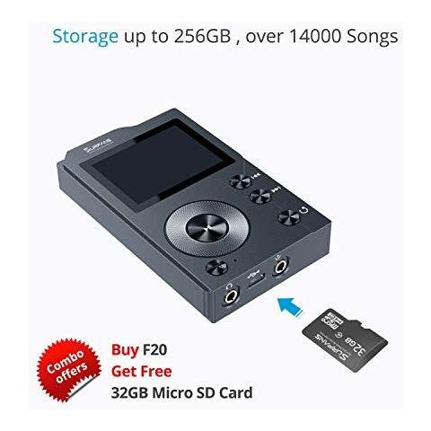 F20 Hi-fi Lettore Mp3 Con Bluetooth Lossless Dsd Ad Alta Risoluzione Digital Audio Music Player High-res Lettore Audio Portatile Con Scheda Di Memoria Da 32 Gb Supportano Fino A 256 Gb - Foto 2