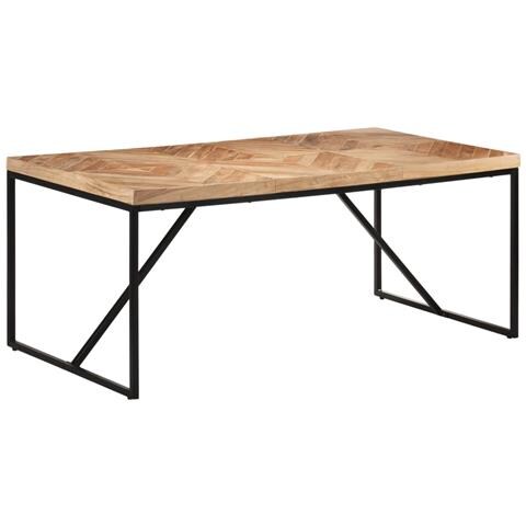 Tavolo Da Pranzo 180x90x76 Cm Legno Massello Di Acacia E Mango - Foto 2