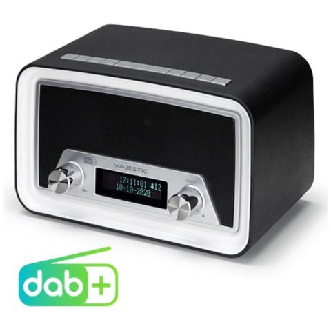 Radiosveglia Vintage Digitale DAB / DAB+ / FM RDS PLL Ingresso USB per Ricarica Smartphone e Tablet Colore Nero  - Foto 2
