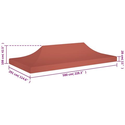 Tetto per Tendone per Feste 6x3 m Terracotta 270 g / m² - Foto 6