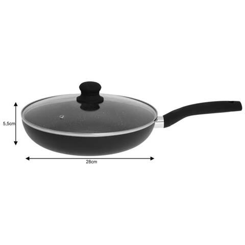 Kh-3959 Padella Antiaderente In Marmo Da 28 Cm Con Coperchio In Vetro - Foto 6
