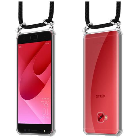 Catena Di Telefoni Cellulari Compatibile Con Asus Zenfone 4 Selfie Pro In Nero - Coperchio Protettivo In Silicone Con Anelli D'argento, Cinturino In Corda E Custodia Staccabile - Foto 8