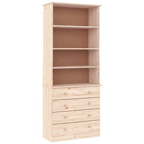 Libreria Con Cassetti Alta 77x35x186,5cm Legno Massello Di Pino - Foto 1