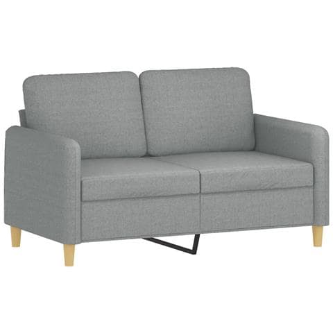 Divano A 2 Posti Grigio Chiaro 120 Cm In Tessuto - Foto 2